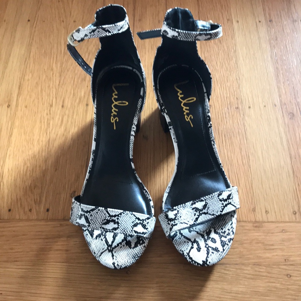 Lulus snake print dress sandals